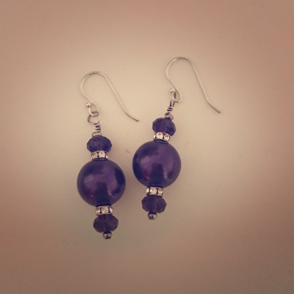 Purple Hand-Made Earrings