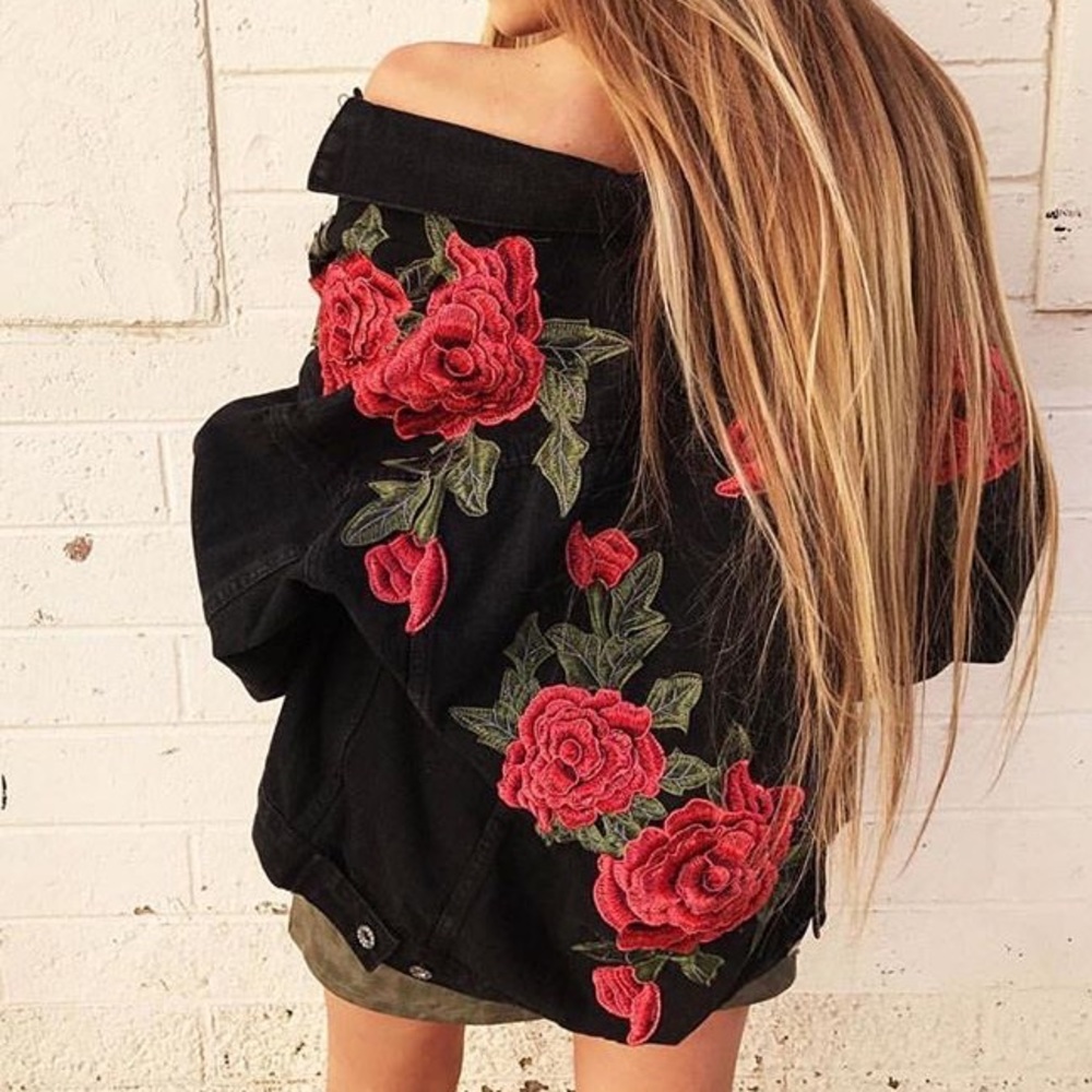 Lf carmar rose denim jacket XS