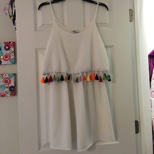 White Million BullPjP Colorful Tassel Dress