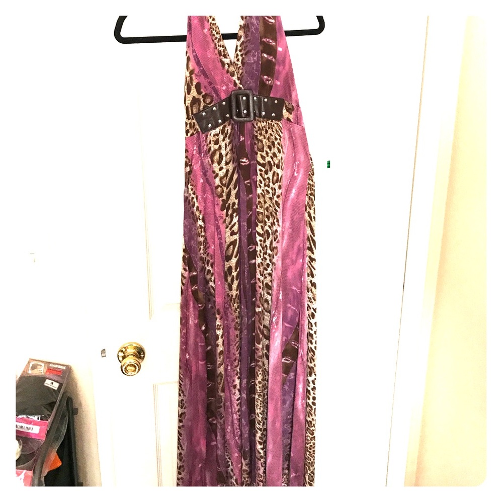 Animal print maxi dress