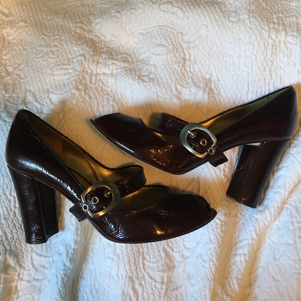 Enzo Angiolini Burgundy/Brown Heels