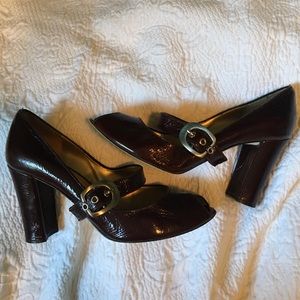 Enzo Angiolini Burgundy/Brown Heels