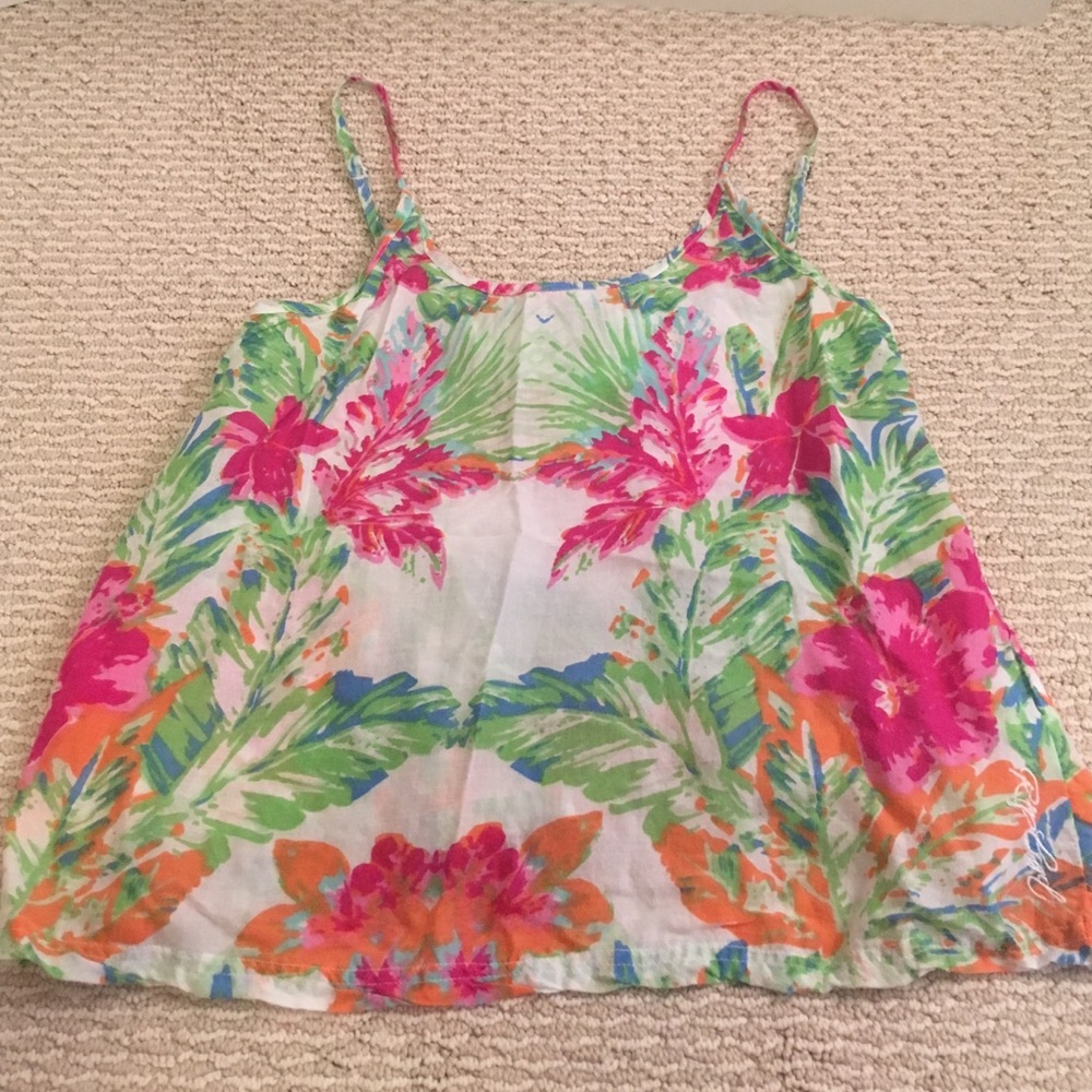 Floral Spaghetti Strap Rip Curl Tank Top