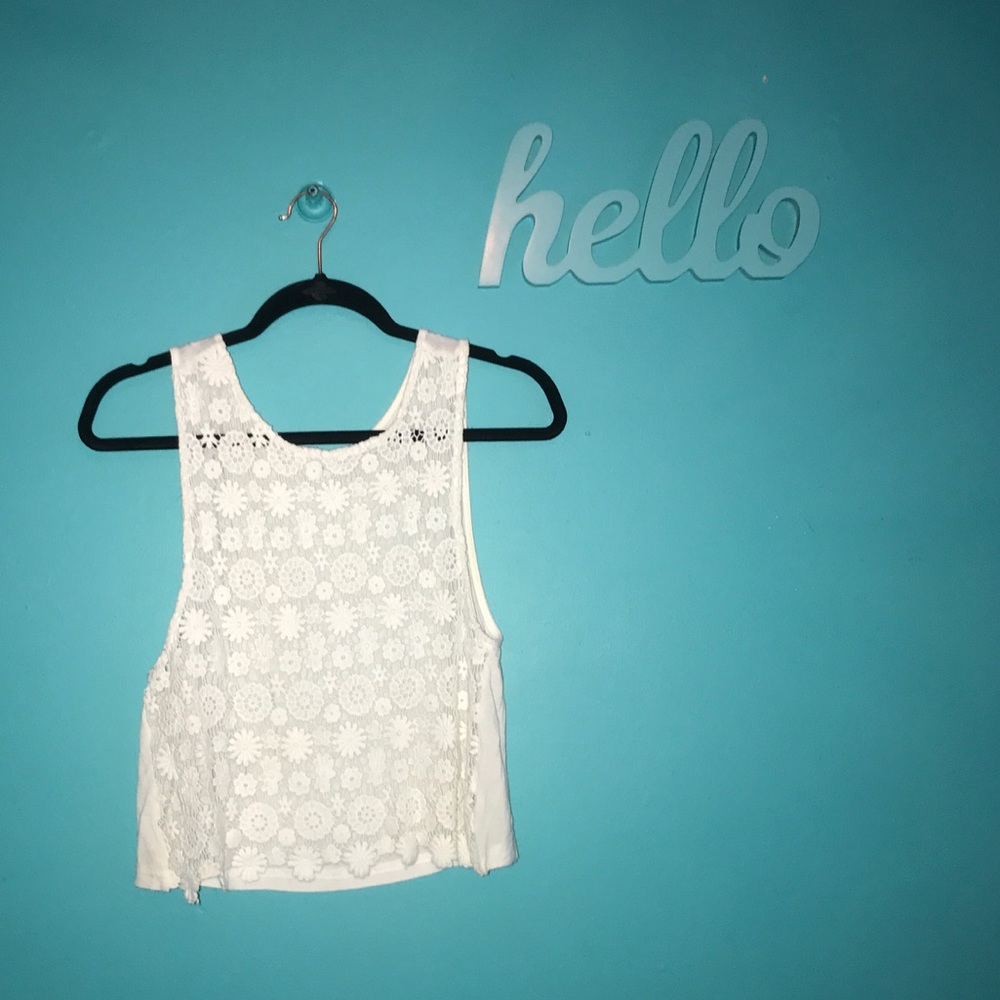 White Lace Front Tank