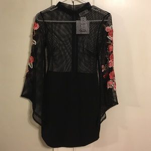 Lf mesh/ embroidered dress. NWT size SMALL