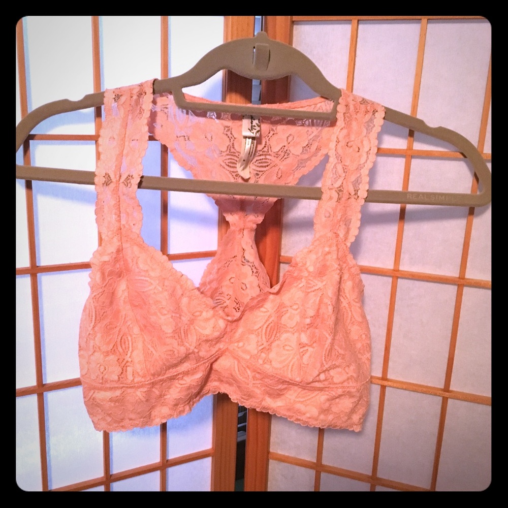 Free People Intimately Pink Lace Bralette Med