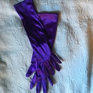 Purple Satin Gloves