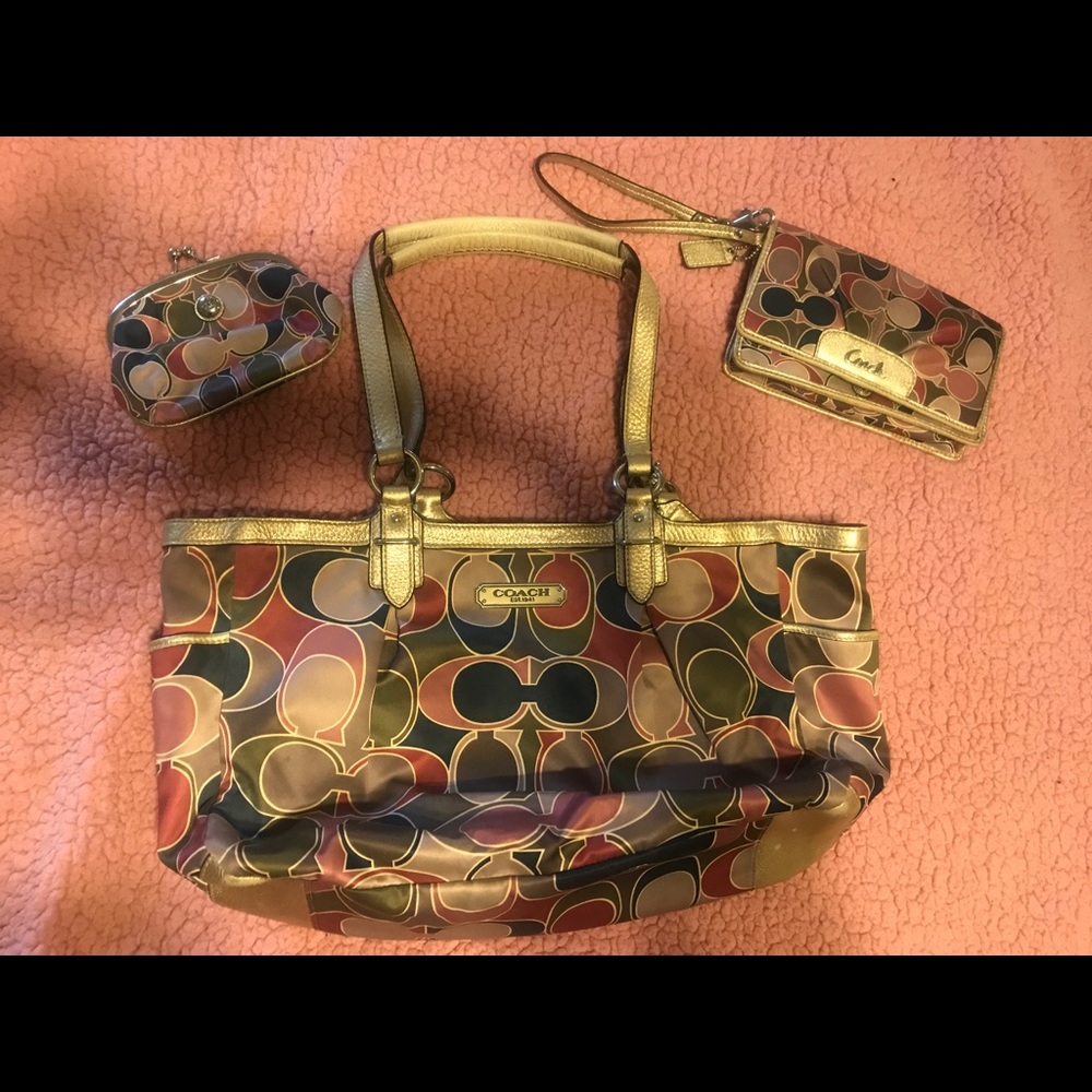 Authentic Coach Purse with Wallet and Coin Purse