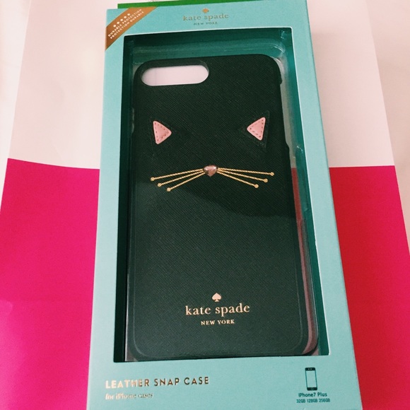 kate spade Accessories - NWT RARE Leather Kate Spade iPhone 7 Plus Cat Case