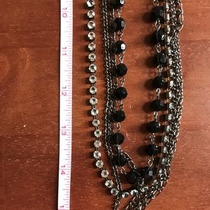 Black & Silver Long Necklace