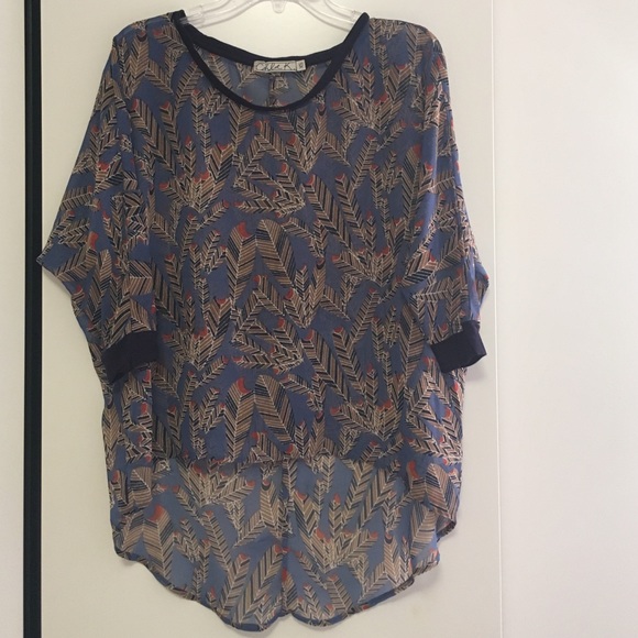 Nordstrom's Flowy Leaf Print Blouse - Picture 1 of 3
