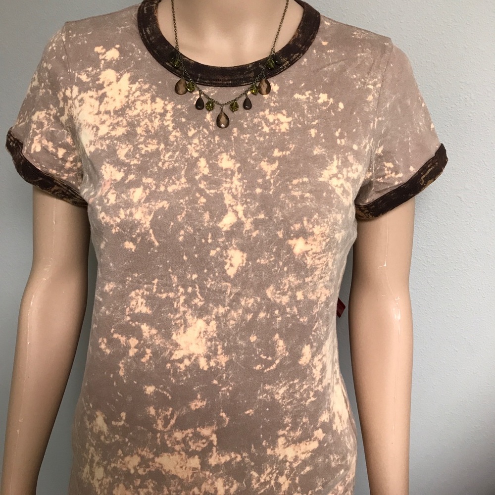 Camel & Brown mottled crewneck Tee