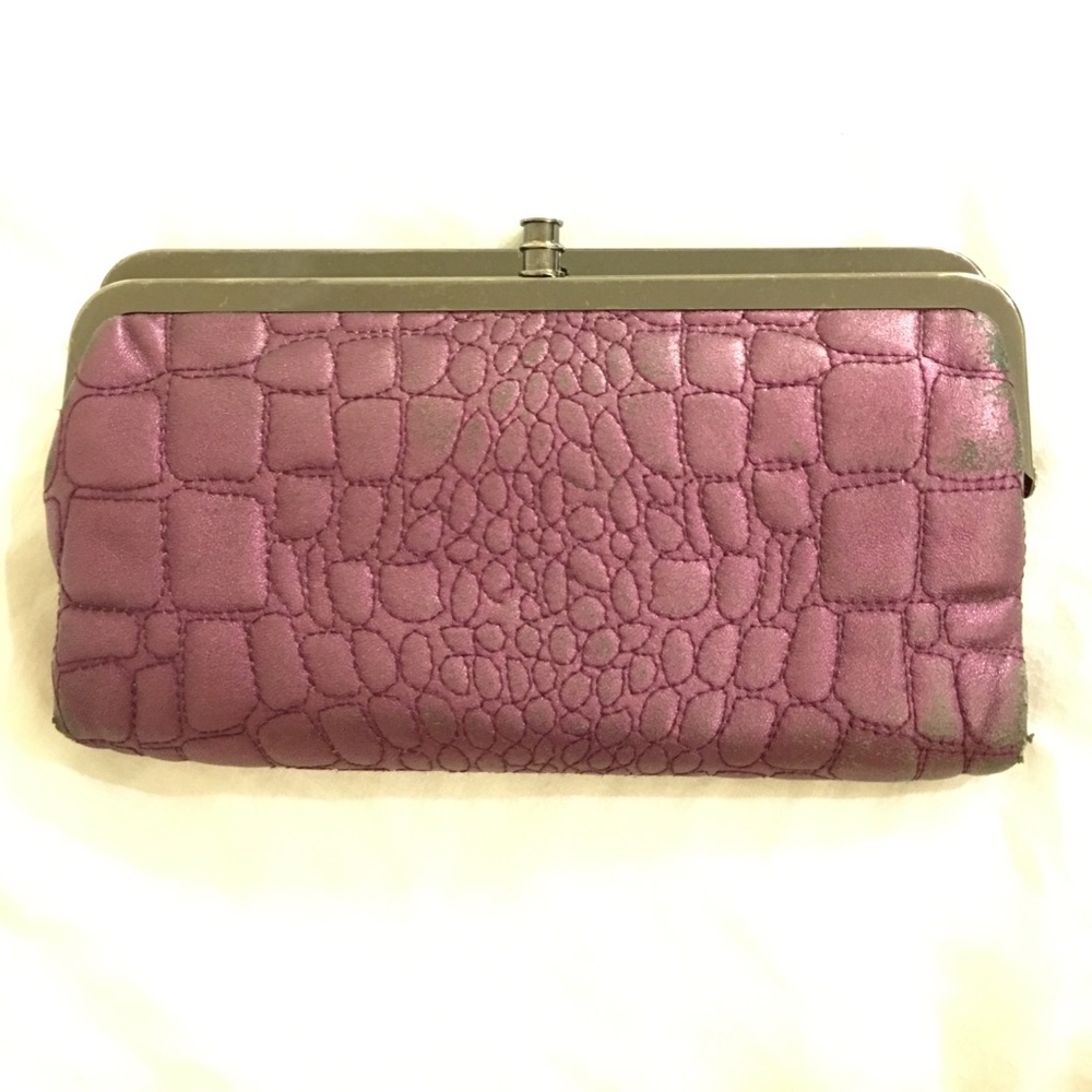 HOBO Lauren Crocodile purple wallet/clutch