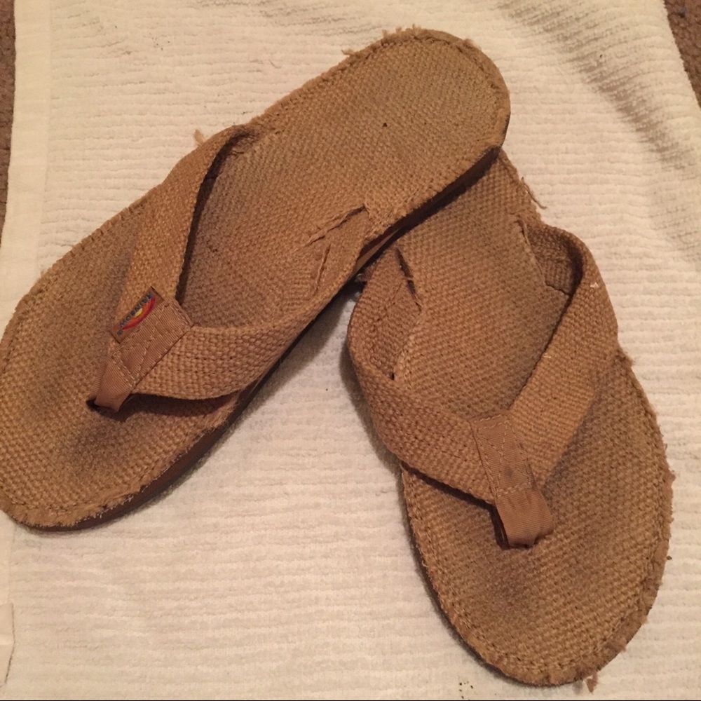 👟 MENS Rainbow Hemp Flip Flops