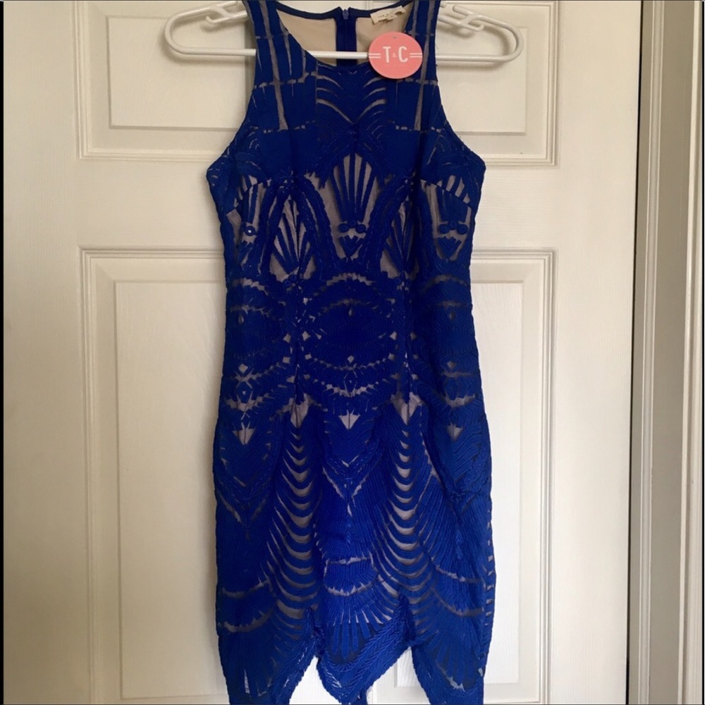 💙🖤NWT Tea & Cup Bright Blue Lace Dress🖤💙 - Picture 5 of 8