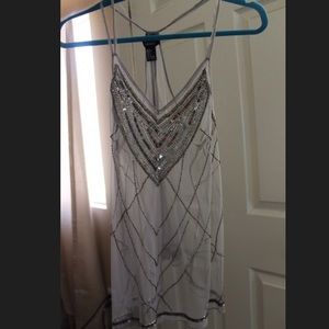 Silver/Grey Sequin Flowy Tank (Forever 21)