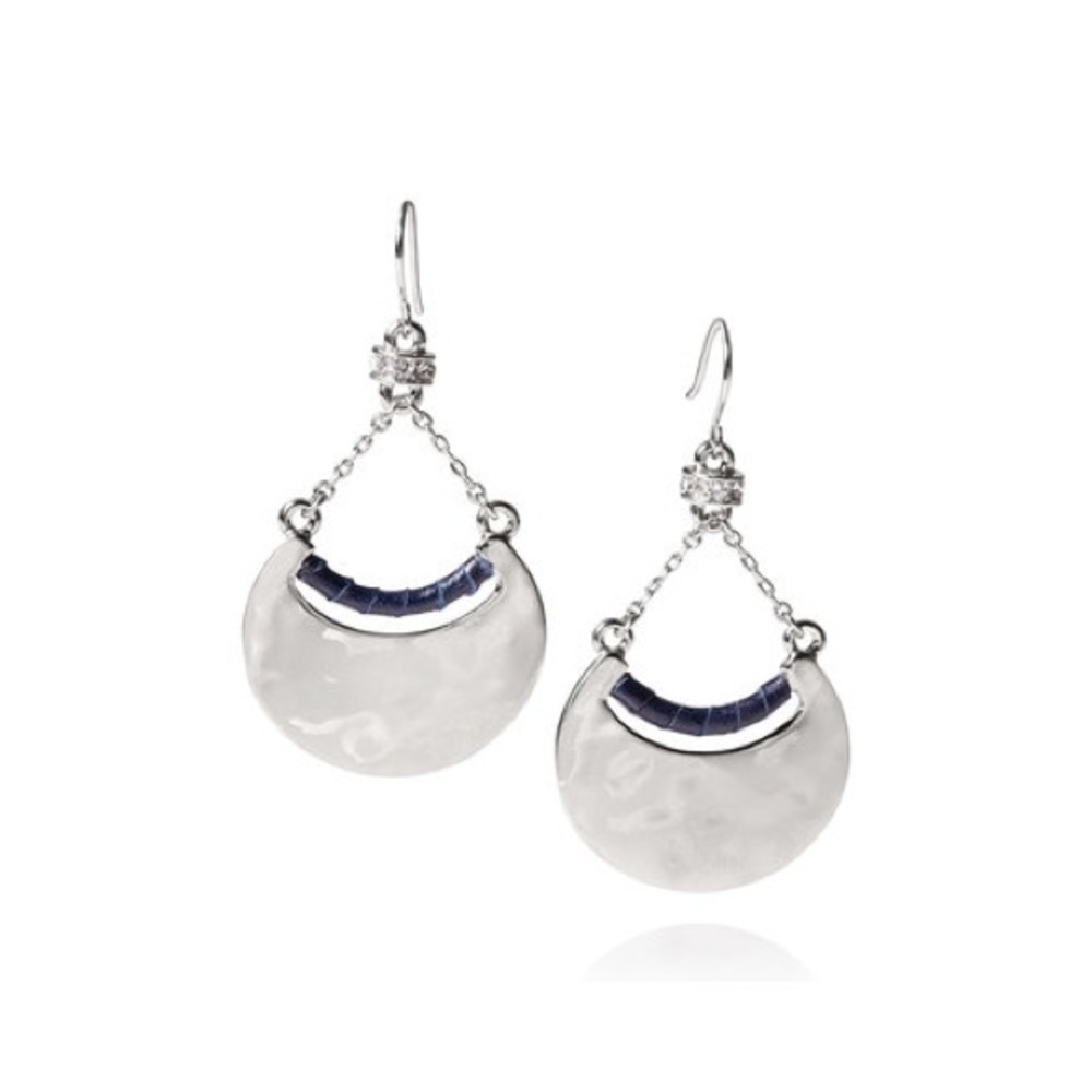 Hero Metal + Leather Crescent Earrings