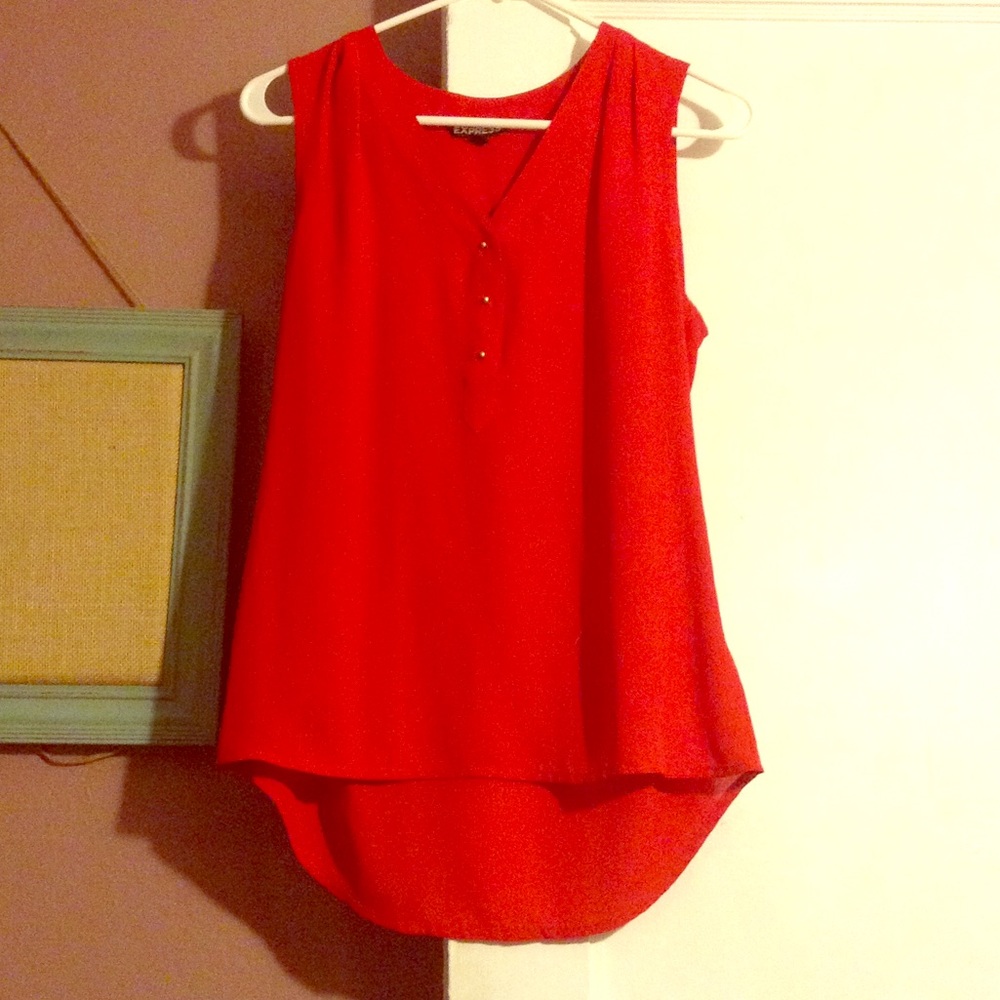 Express brand red chiffon tank top, blouse❤️