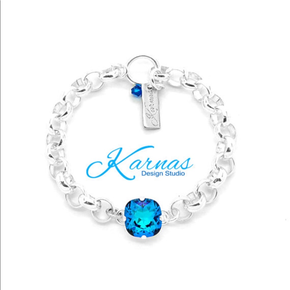 💎BERMUDA BLUE Crystal Single Stone Bracelet KDS