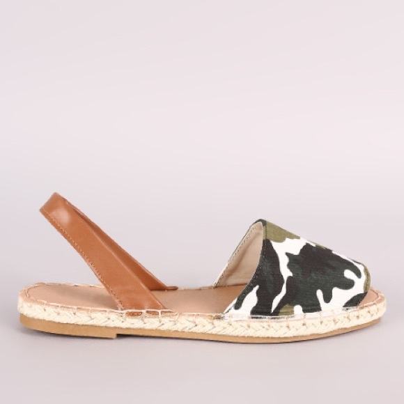 Bamboo Shore-02S Camo Slingback Espadrilles - Picture 2 of 7