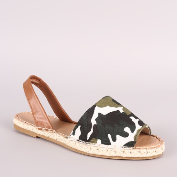 Bamboo Shore-02S Camo Slingback Espadrilles - Picture 3 of 7