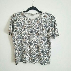 🌹🌈 Retro [White Stag] Floral Tee 💟