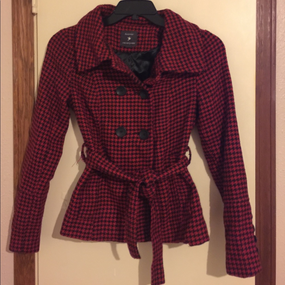 Red and black fall coat