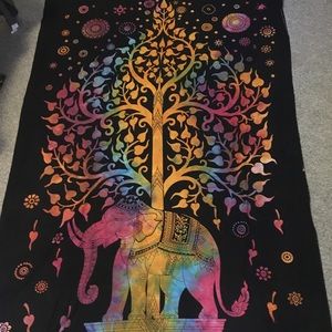 Bohemian rainbow elephant tapestry