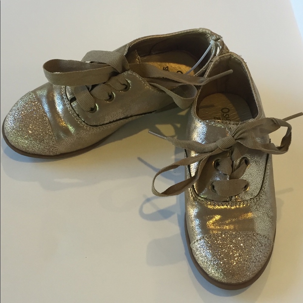 Gold glitter shoes