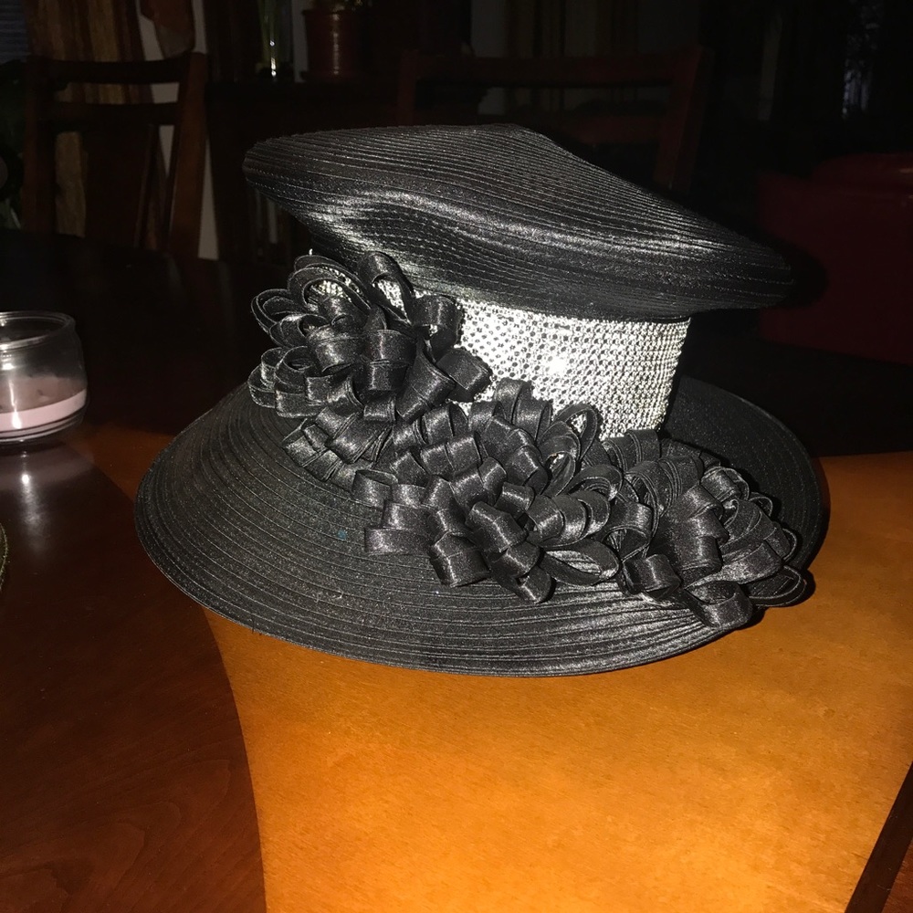 Black with rhinestone top hat