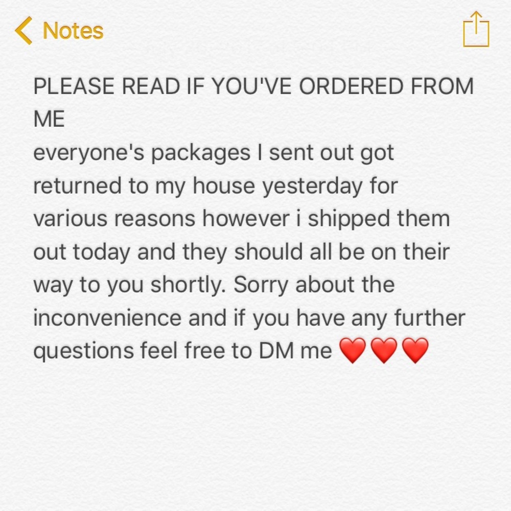 IF YOUVE ORDERED FROM ME PLEASE READ