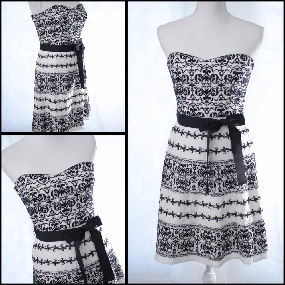 WHBM Strapless Dress White House Black Market Sz 2