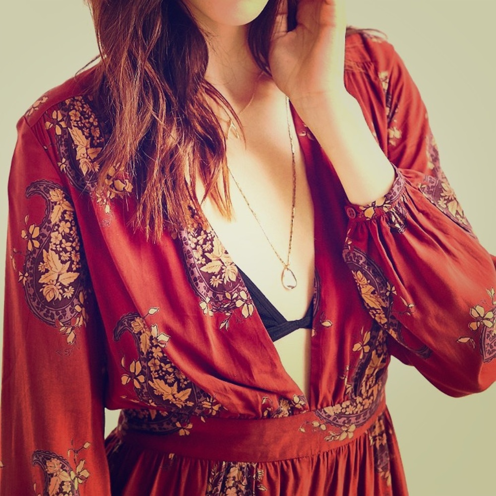 UO Ecote Charlotte Romper Red