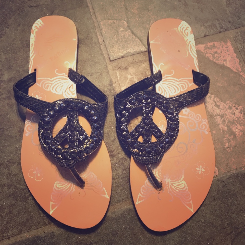 Peace Sign Flip Flops