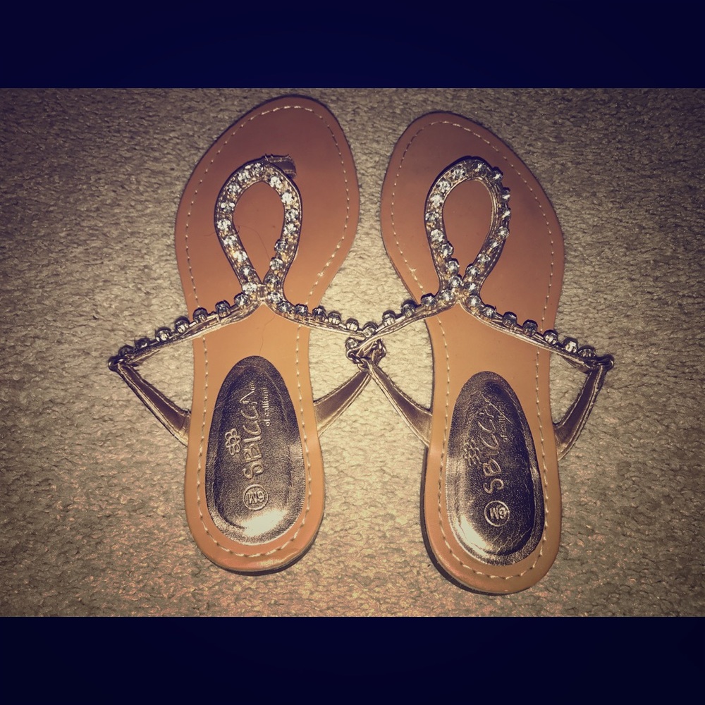 Gold jewled summer sandals