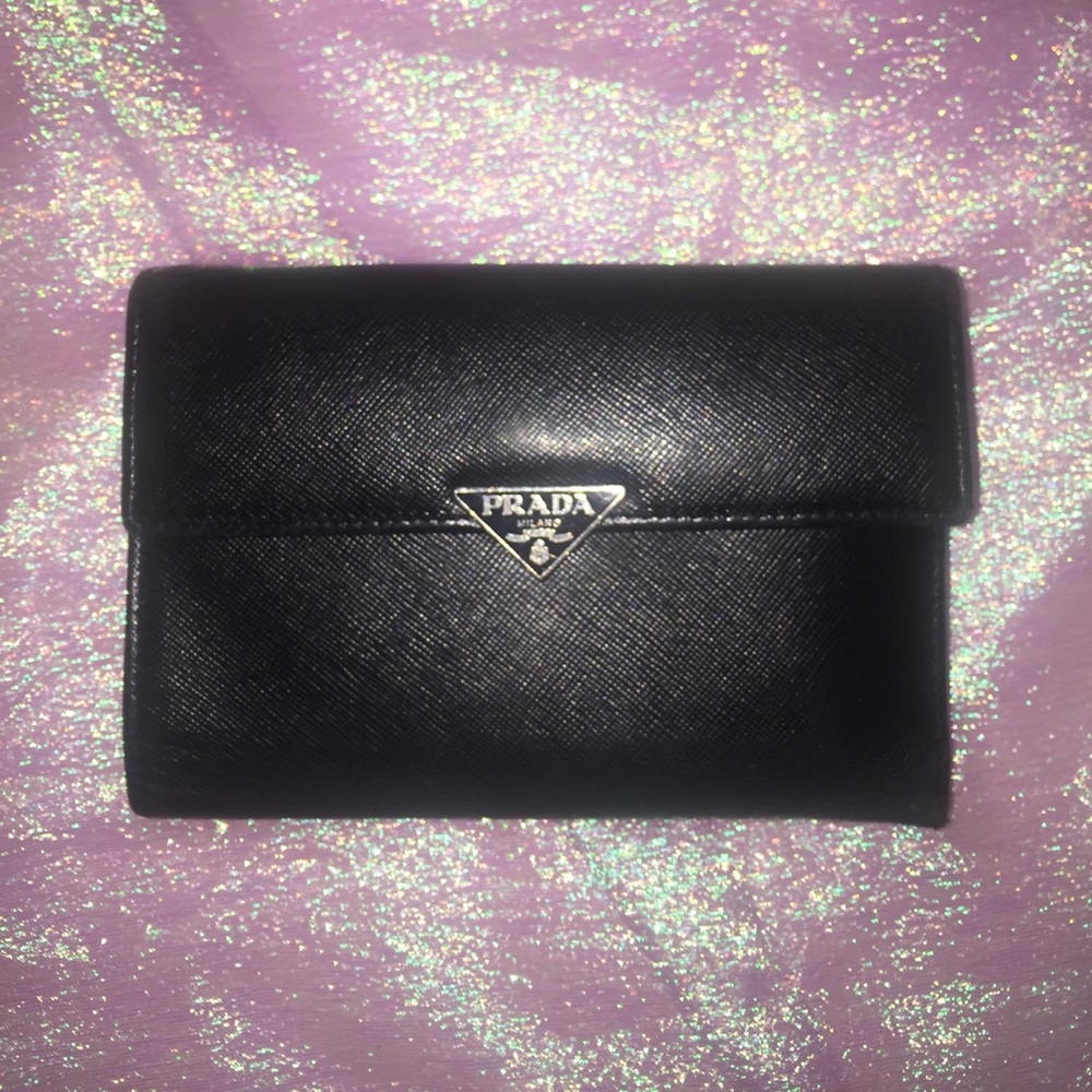 Prada Black Saffiano Leather w/ Coin Pouch