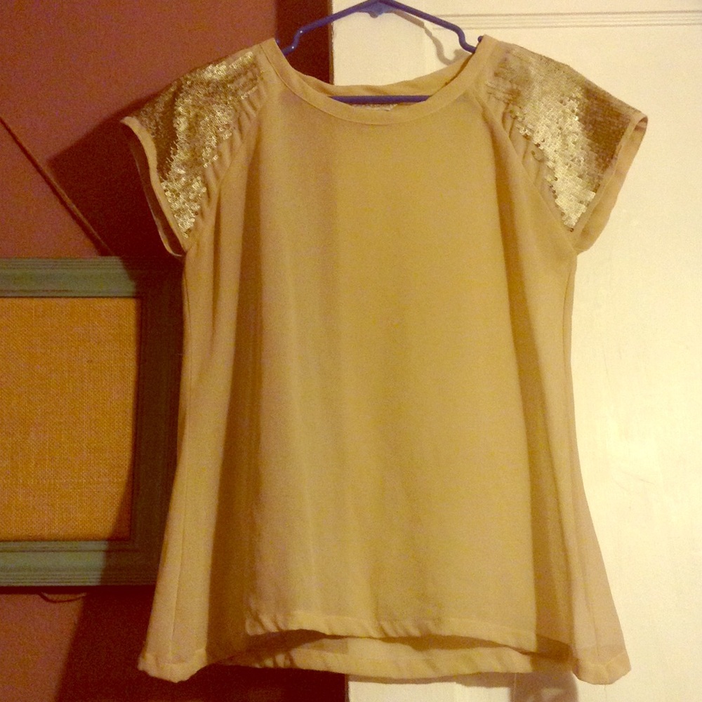 Flirty sequin sleeved chiffon blouse❤️