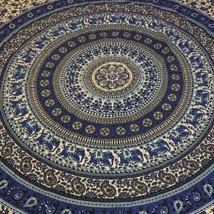 Blue mandala bohemian tapestry