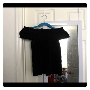 Brandy Melville Off-The-Shoulder Black Crop Top