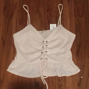 NWT LA Hearts Pac Sun Pink Peplum Tank Small