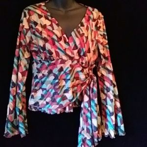 Studio Y polyester print knit top-size L