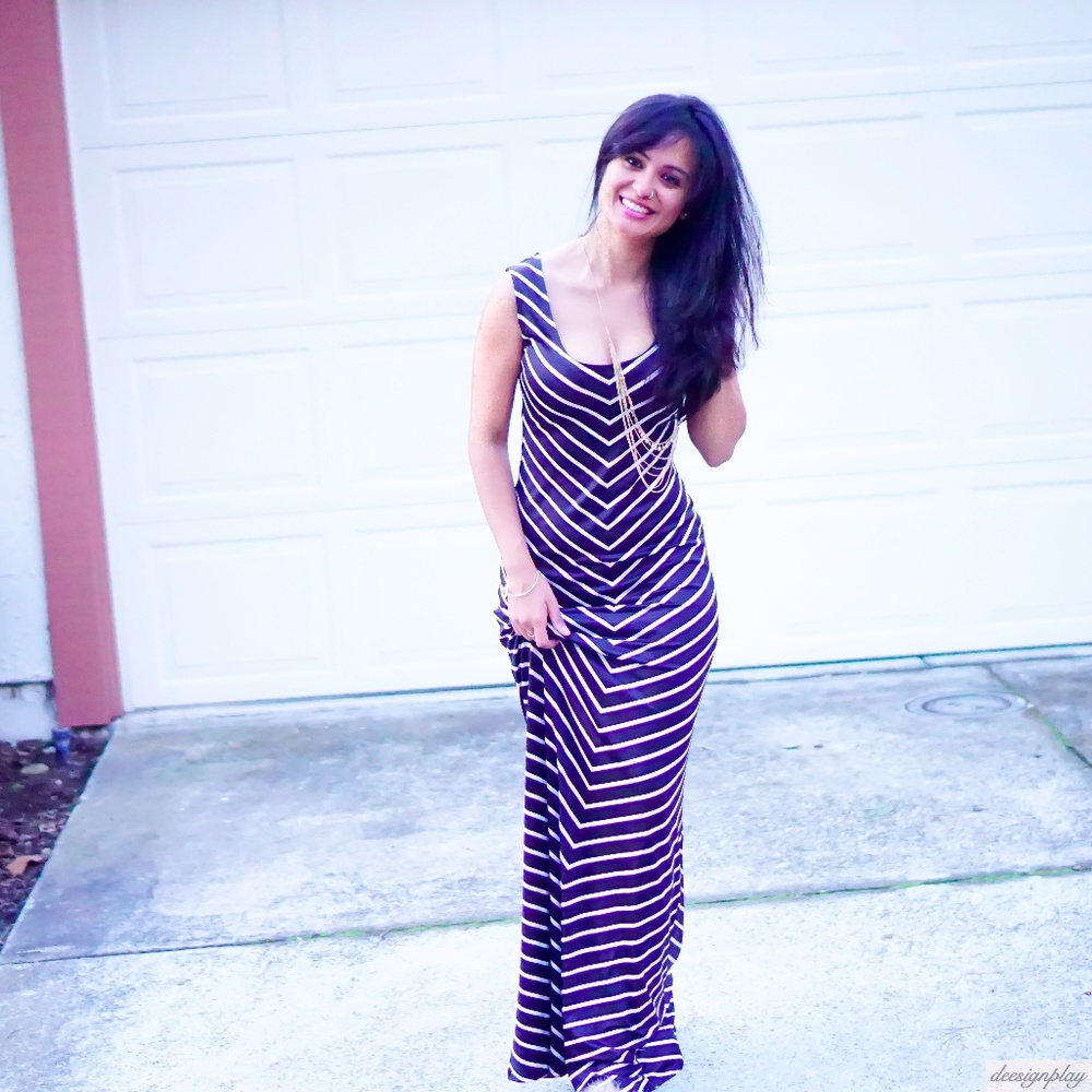 Black & White Chevron Maxi dress