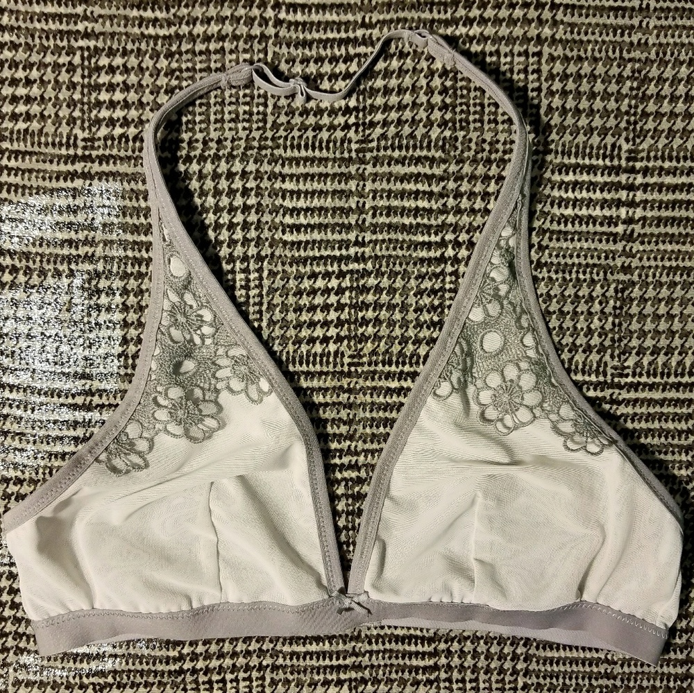 Aerie Guipure Lace and Mesh Halter Bralette