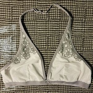 Aerie Guipure Lace and Mesh Halter Bralette