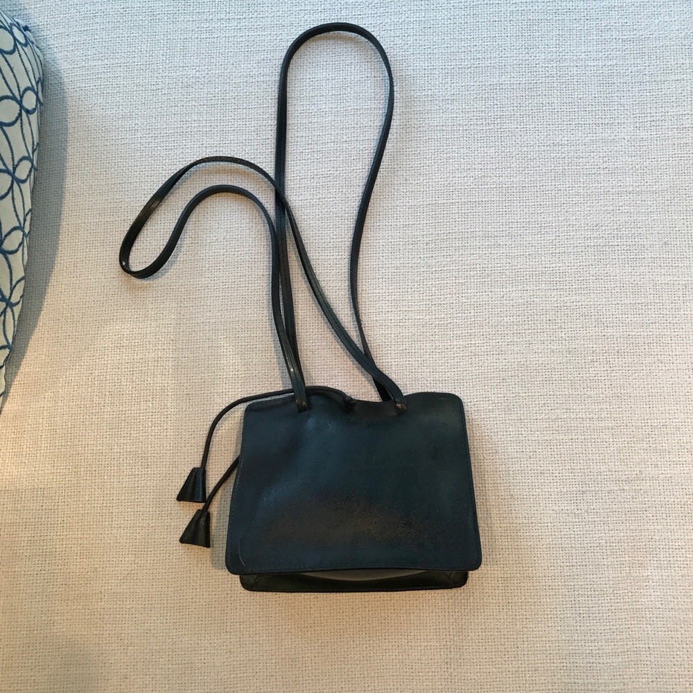 Furla black leather shoulder bag