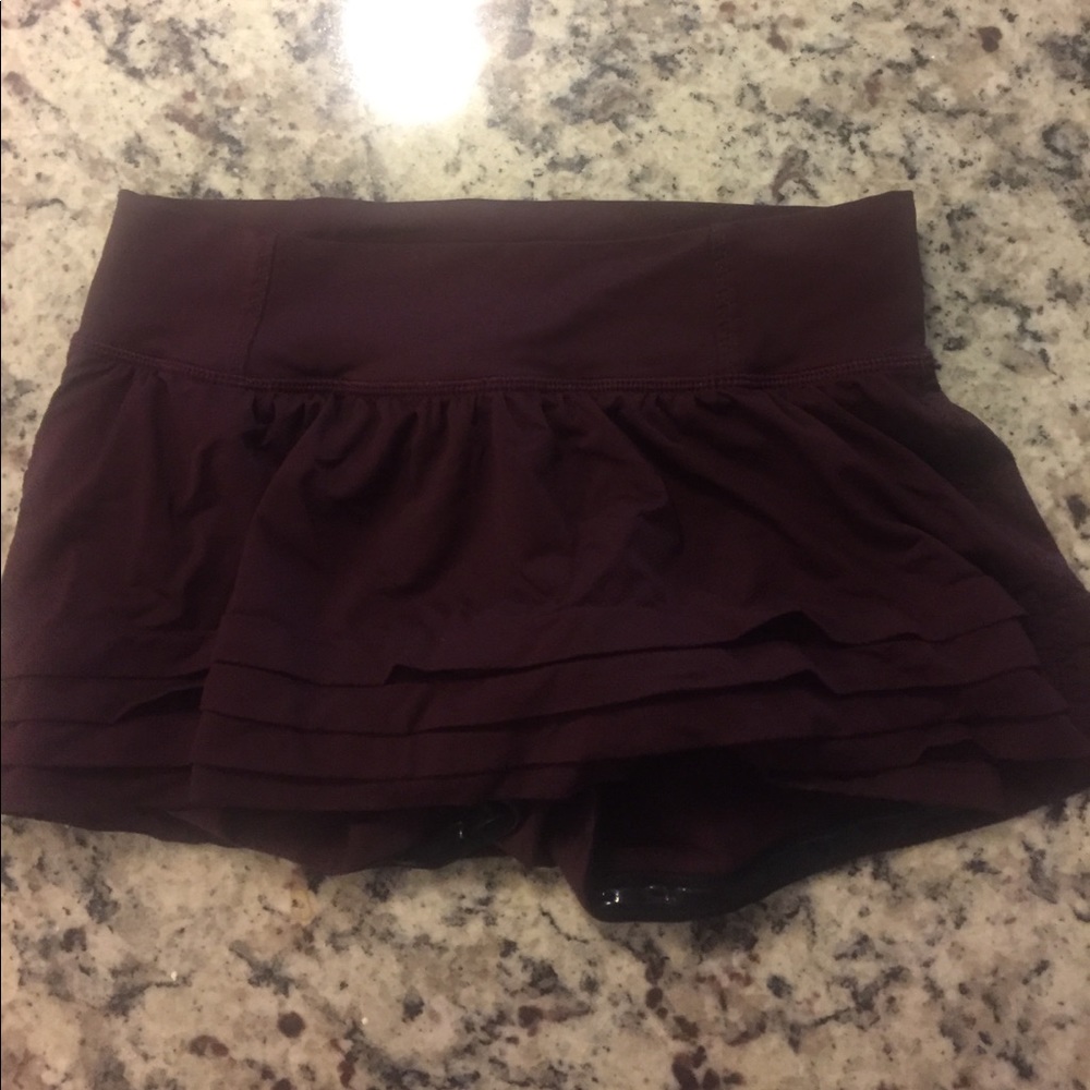 Lululemon wine-colored running skirt
