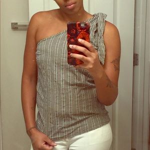 One strap checkered top