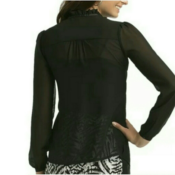 🦓NWT🦓 Kardashian Kollection Sheer Blouse - Picture 2 of 2