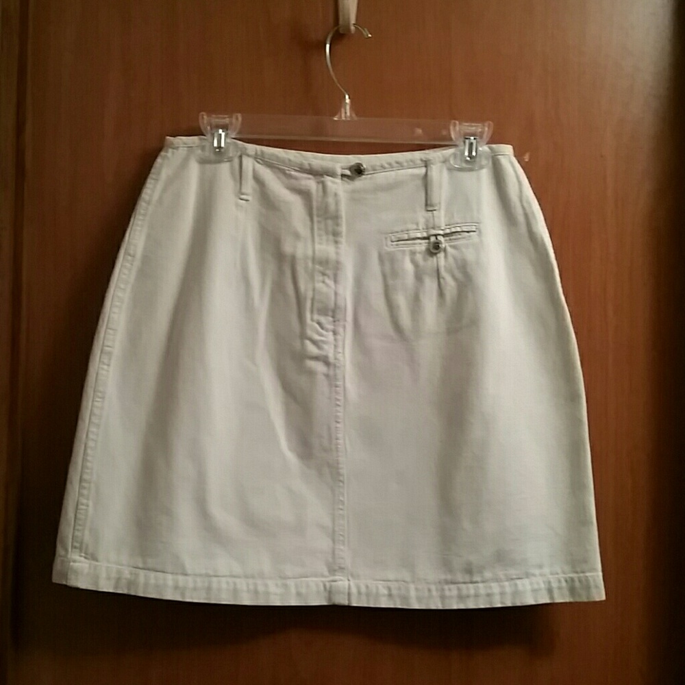 Pocket Detail Khaki Twill Skirt