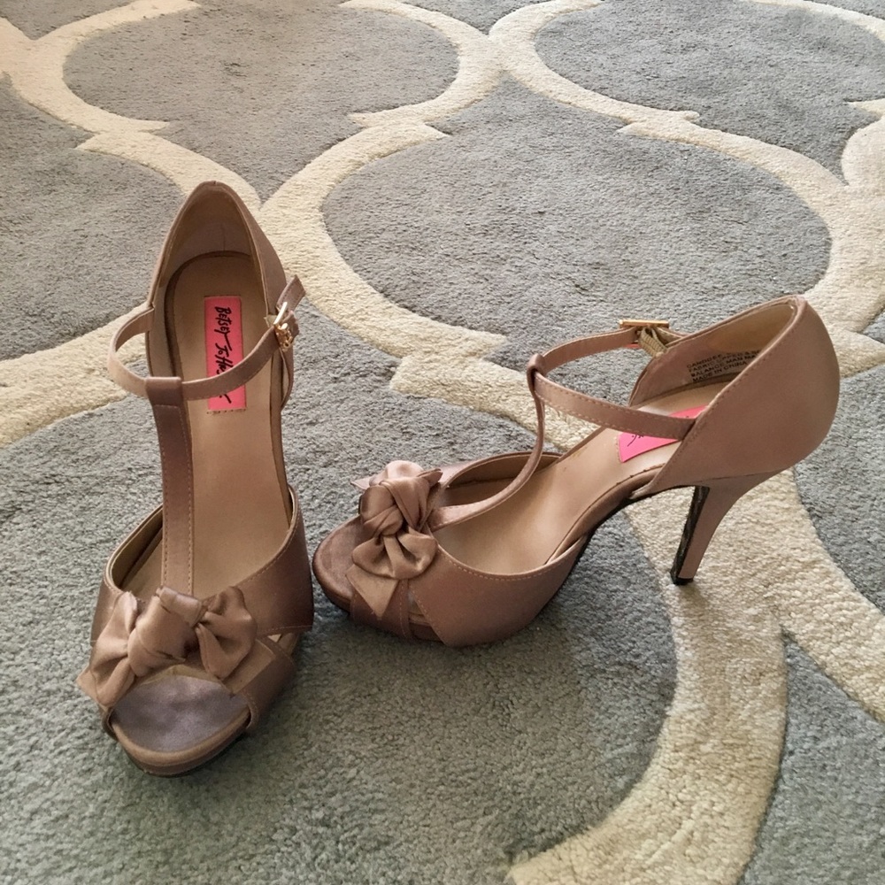 Betsey Johnson Canddee T-Strap Satin Heel